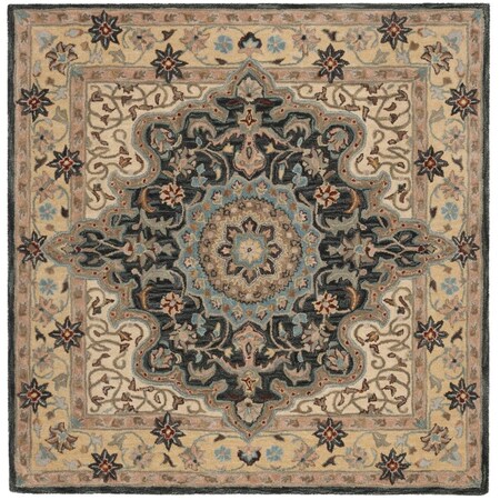 Safavieh Heritage 6 ft. Square Area Rug - Creme & Black HG918A-6SQ